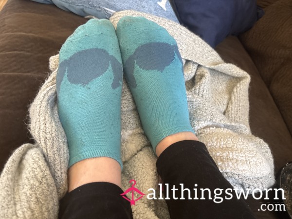 Pretty Blue Stitch Socks