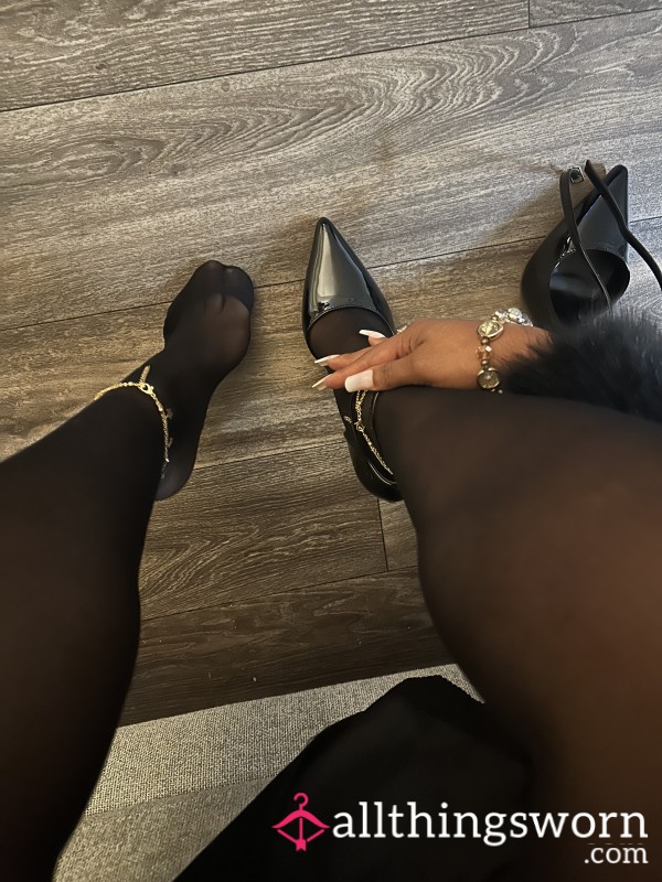 ✨Pretty Feet In Black Stockings✨