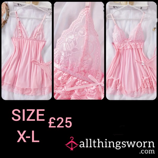 Pretty In PINK Lingerie Nighty Dress Sz XL