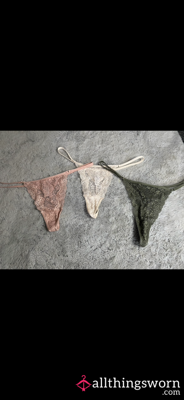 Pretty Lace Thongs - Set Of 3