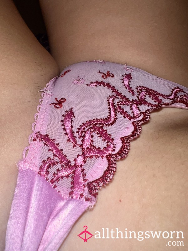 Pretty Pink Bow Thong