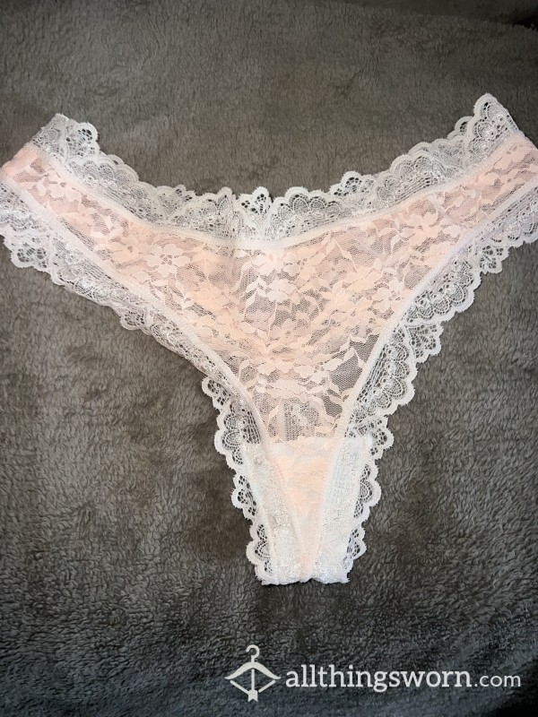 Pretty Pink Lace Thong