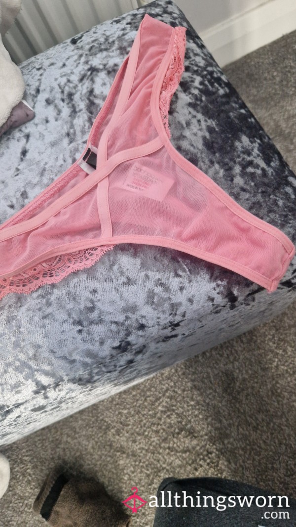 Pretty Pink Thong Size UK 10