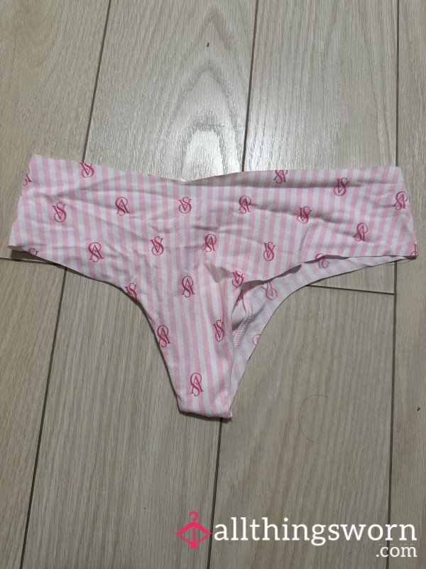 Pretty Pink Victoria Secret Thong Worn