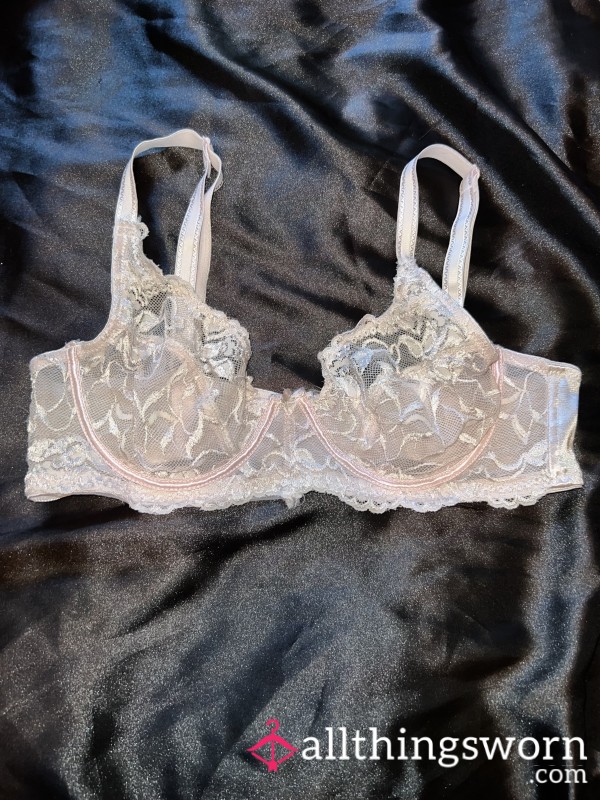 Pretty Pink Well Worn Lace Bra