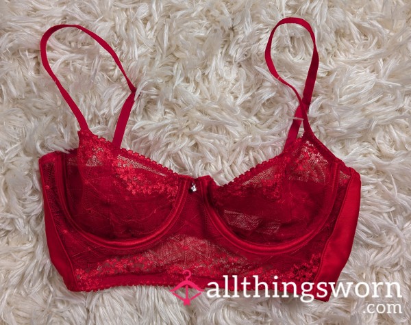 ❣️ Used 'On Gossamer' Red Lace Bra❣️