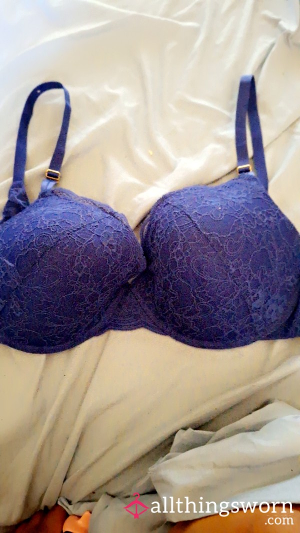 Pretty Well Worn Royal Blue Bra 3yrs Old