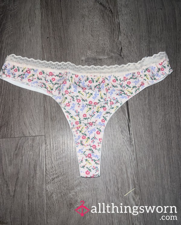 Pretty,girly Flor*l Print Thong