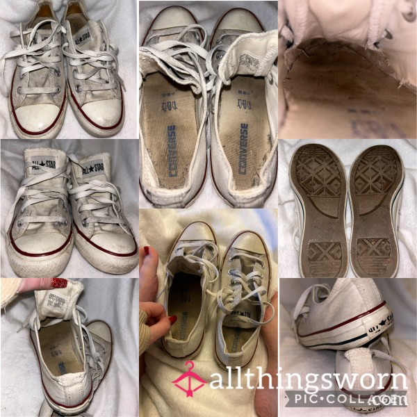 Princess Georgia’s White Dirty Smelly Gross Low Top Converse (UK4/US6/EU36.5)