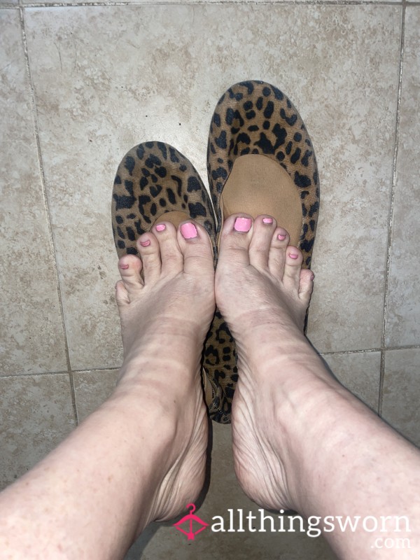 Cheetah Print Flat Flats Slip On Shoes Stinky Smelly