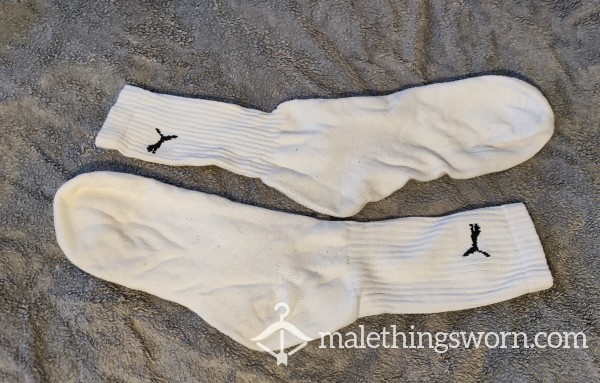 Puma Socks (white) Customisable. Gym Worn.