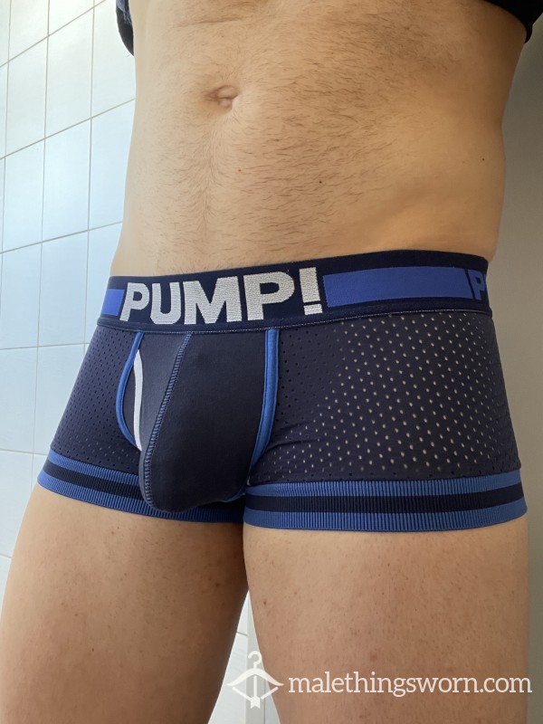 Pump Blue And White Boxer Briefs