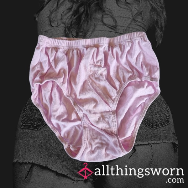 Pure Cotton Pink Granny Panties With Embroidered Bow 🎀