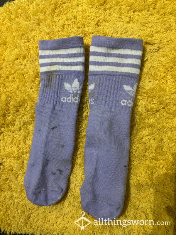 Purple Adidas Socks