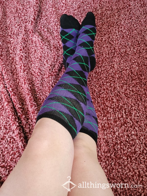 Well Worn Purple/Black Knee-highs