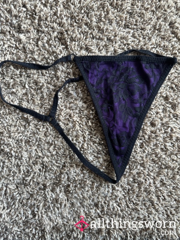 Purple And Black Thong