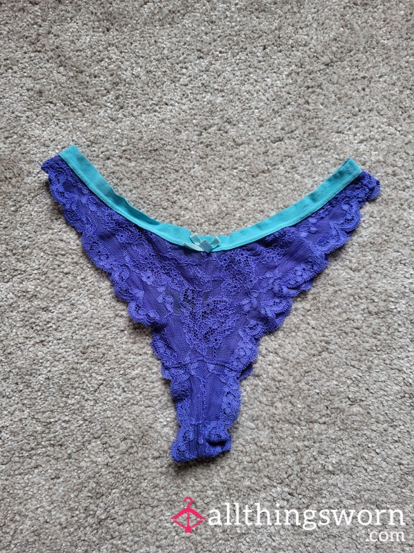 Purple And Blue Lacy Thong 💜🩵