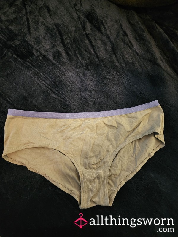 Purple And Gray Well-worn Panties To Be Soaked For You