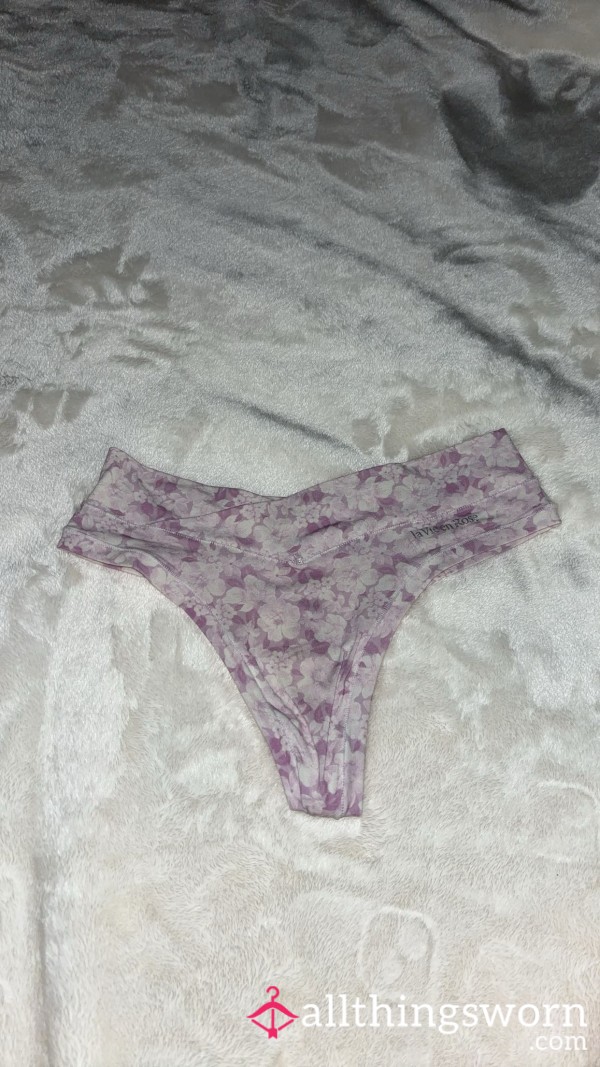 Purple And White Thong