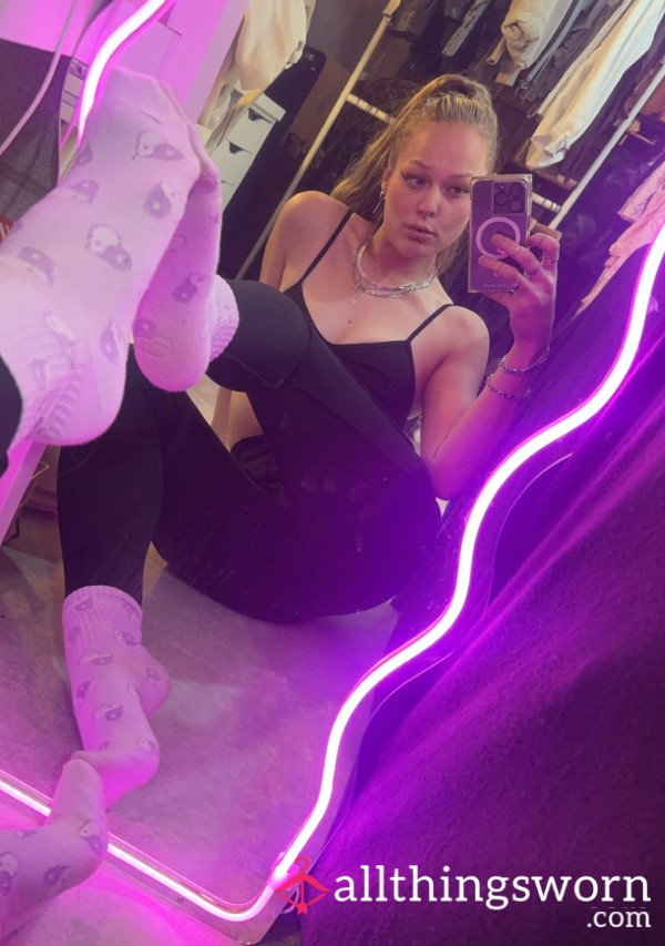 Purple Ankle Socks Worn 5 Days By Your Sl*tty Goth Tatted GF