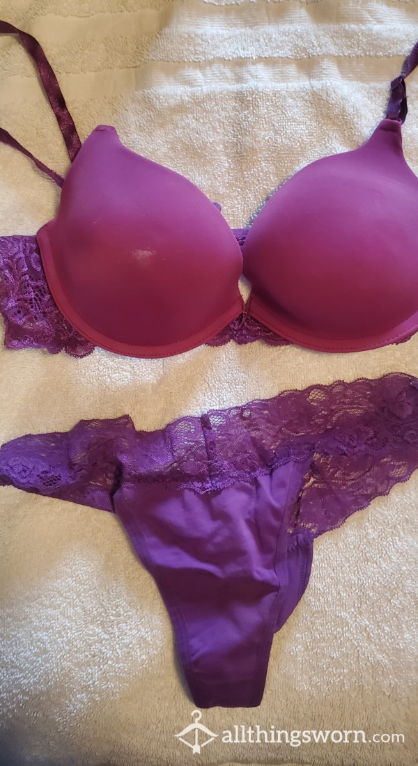 Purple Bra & Thong - CUSTOM WEAR