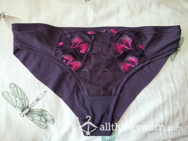 Purple Flor*l Brazilian Panties