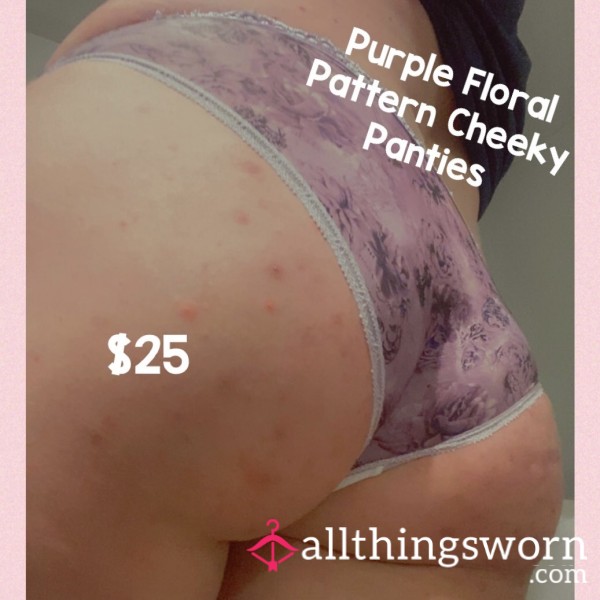 Purple Flor*l Pattern Cheeky Panties