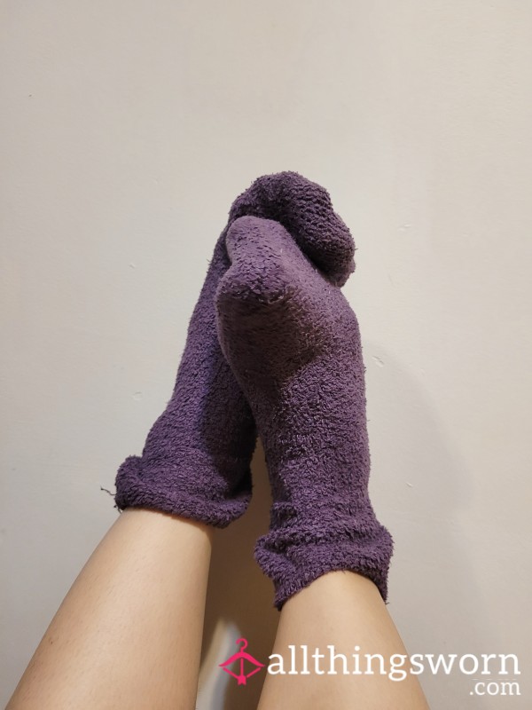 Purple, Fluffy, Well-worn Socks