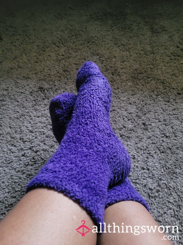 Purple Fuzzy Socks