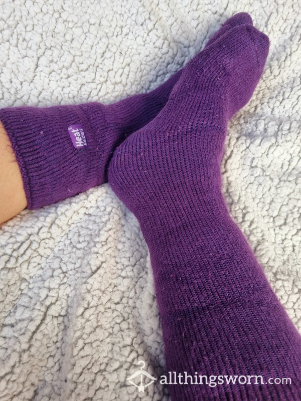 Purple Heat Holder Thick A** Socks 💜