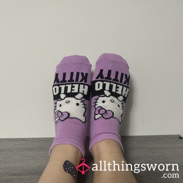 Purple Hello Kitty Ankle Cute Socks