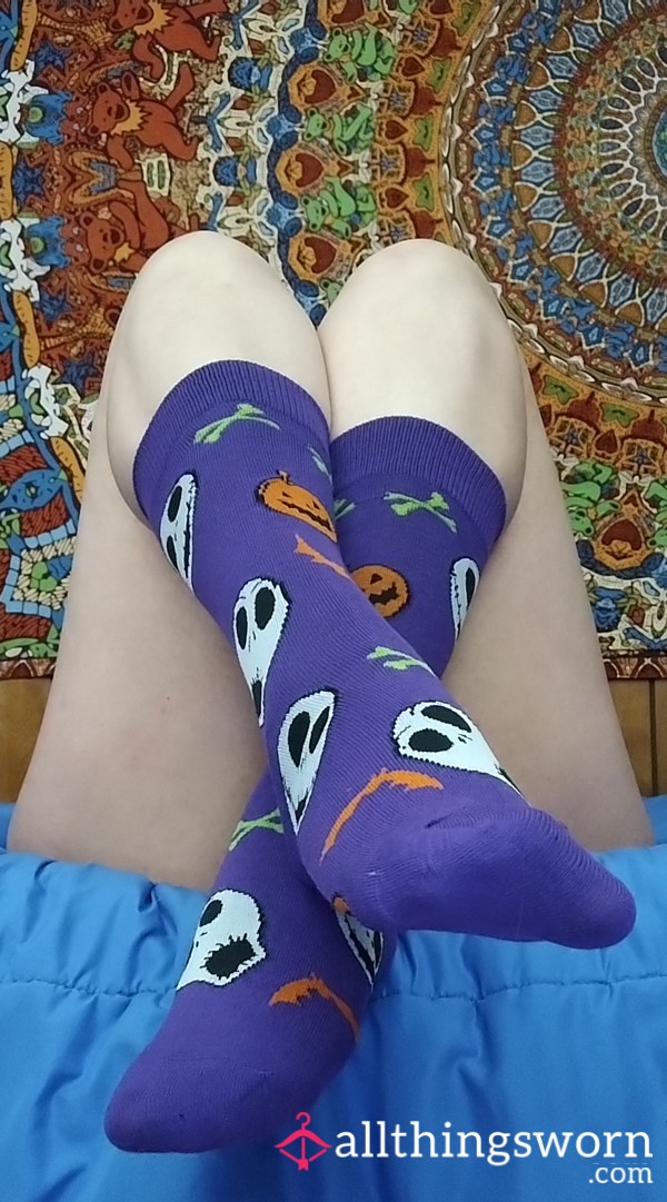 Purple Jack Skellington Head Socks