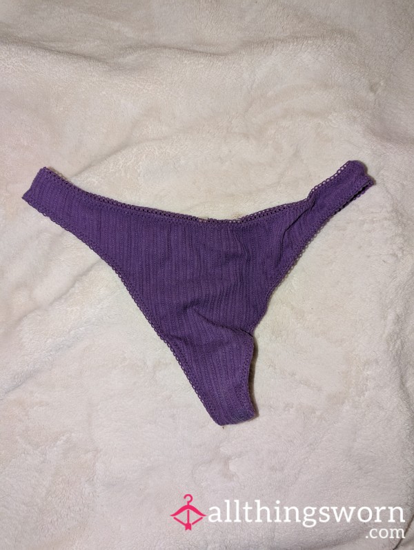 Purple Knit Thong