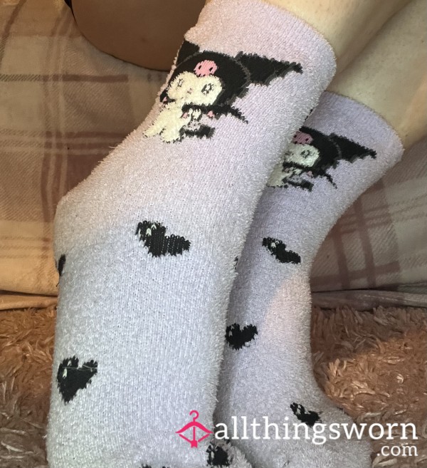 💜🐾 Purple Baki Fluffy Bed Socks With 2 Minute Video + Photo-Set ♡ Hello Kitty ♡ £3 P&P UK