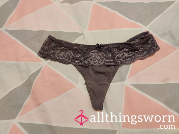 💜Purple Lace And Cotton Thong💜