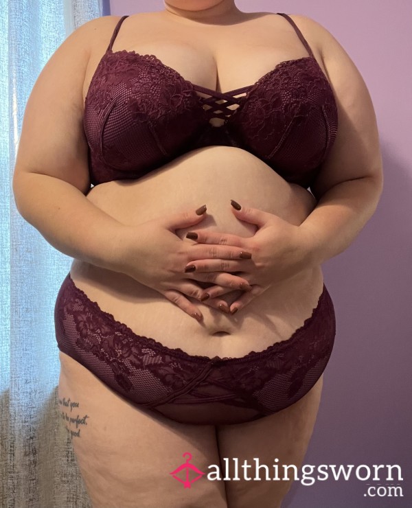 Purple Lace Bra & Panty Set