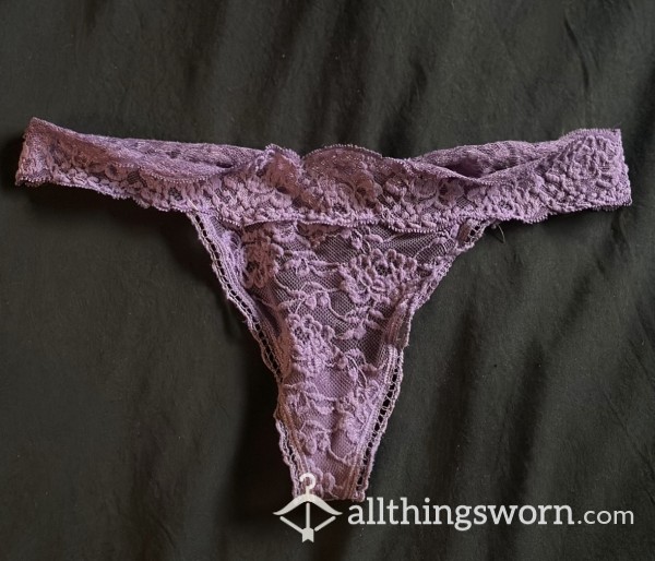 Purple Lace Thong