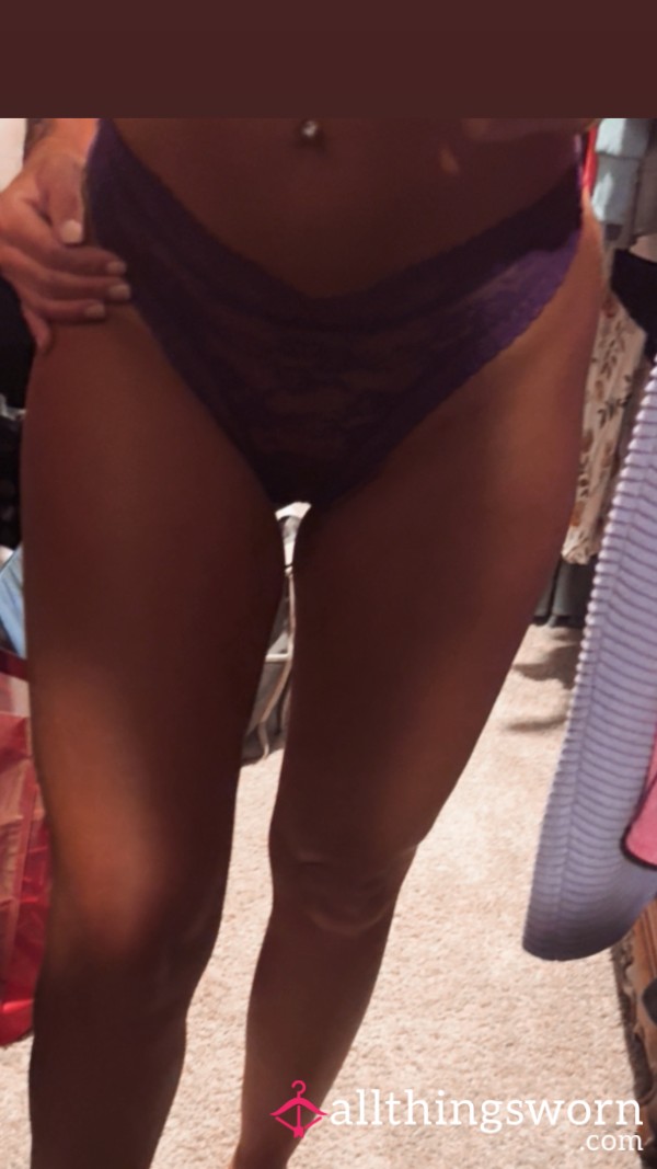 Purple Lace Thong