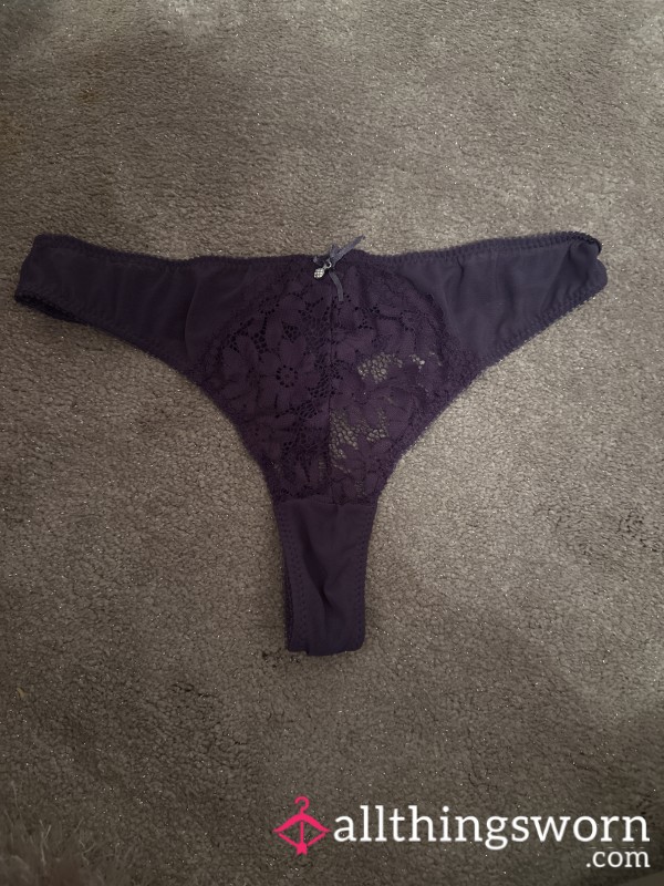 Purple Lace Thong