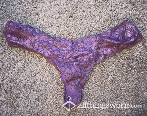 Purple Lace Thong