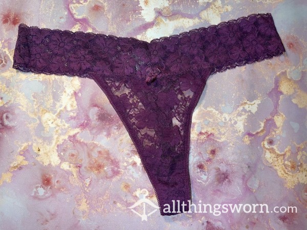 Purple Lace Thong