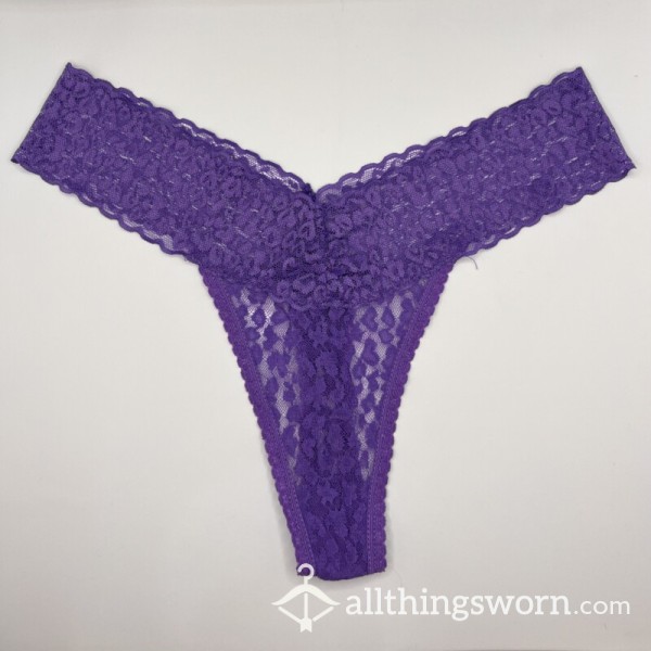 Purple Lace Thong