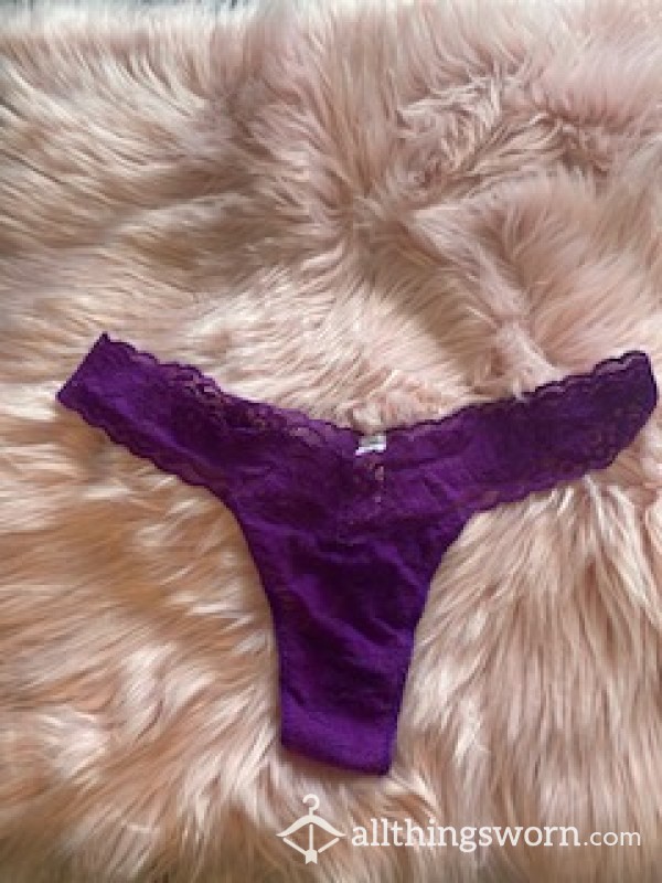 Purple Lace Thong Wore By Ebony B**ch