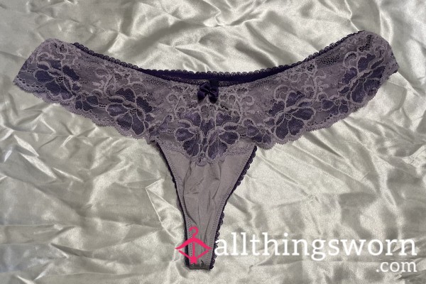 Purple Lacey Cheeky Thong