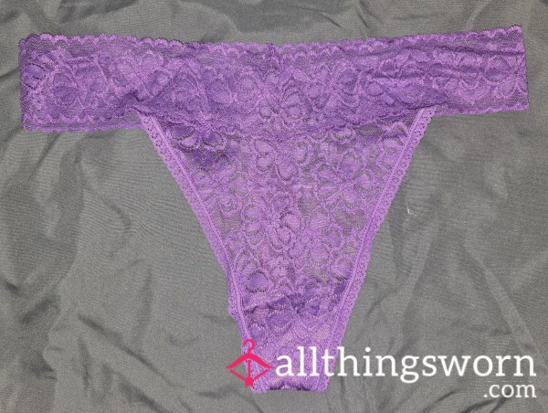 Purple Lacey Thong