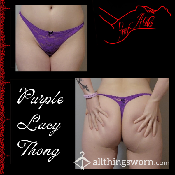 Purple Lacy Thong