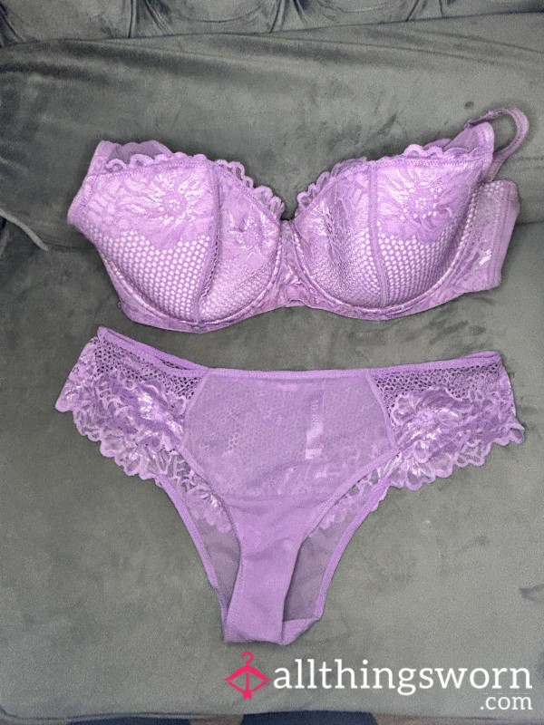 Purple Matching Bra And Panties