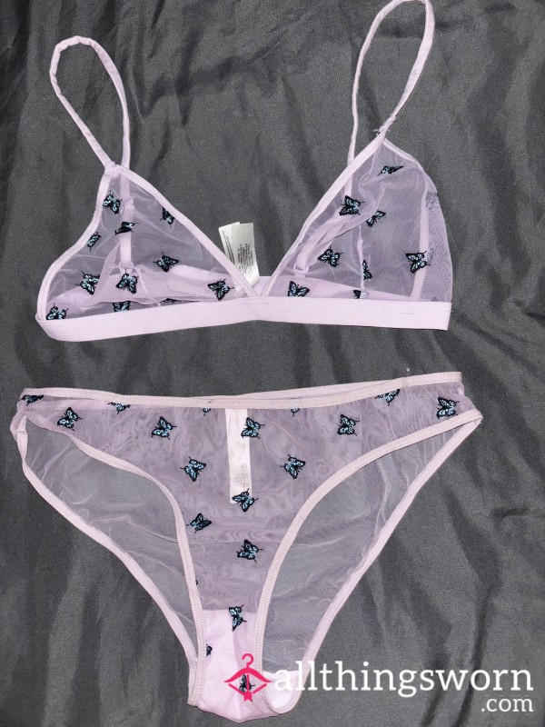 Purple Mesh Bu*terfly Set