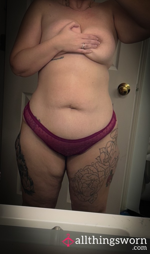 Purple Mesh Thong- VS Size L