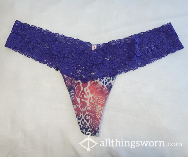 PURPLE PINK LEOPARD THONG